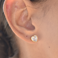 Avila Zircon Love Heart Earrings (Gold)