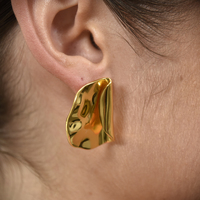 Wilde 24K Artisan Sculptural Fold Earrings 
					
