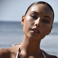 Gabrielle Pastel Diamante Climber Earrings (Blue)