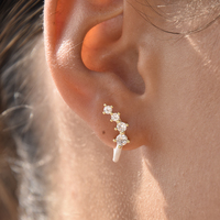 Gabrielle Pastel Diamante Climber Earrings (White)