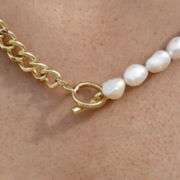 Jana Pearl Chain Toggle Bar Necklace 
					