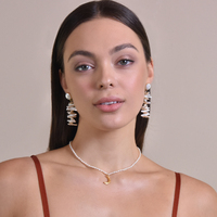 Ellenora Artisan Freshwater Pearl Stack Earrings
					