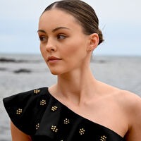 Pisces Artisan Zirconia Pavé Stud Earrings (Gold)