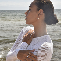 Carter Artsy Silver Bag Earrings