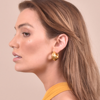 Blakely Chunky Gold Bowl Earrings
					