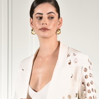 Ilona Artsy Resin Hoop Earrings (Honey)
					