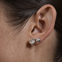 Suvi Artsy Rocky Stud Earrings (Silver)