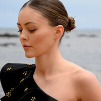 Sagittarius Artisan Zirconia Pavé Stud Earrings (Gold)