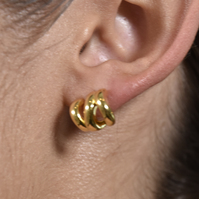 Aline Artsy Tri Curve Earrings (Gold Vermeil)