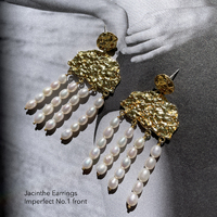 Jacinthe 24K Sculpture Pearl Drop Earrings (Imperfect No.1)
					