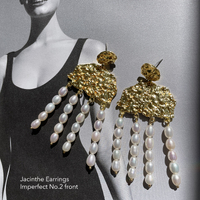 Jacinthe 24K Sculpture Pearl Drop Earrings (Imperfect No.2)
					