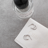 Demi Silver Double Loop Earrings
					