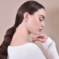 Honesty Rhodium Crystal Stud Earrings
					