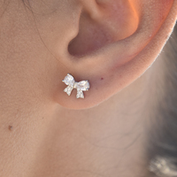 Dorita Dainty Zircon Bow Earrings