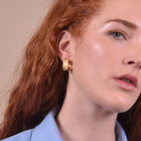 Remi Gold Vermeil Textured Earrings