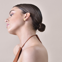 Imani Solid Sculpture Stud Earrings (Gold)