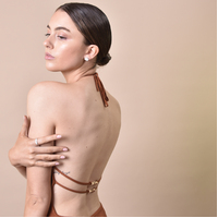 Imani Solid Sculpture Stud Earrings (Silver)