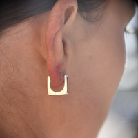 New Frame of Mind Huggie Earrings (Silver)
					