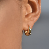 Adalyn Star-engraved Chunky Hoop Earrings (Gold)