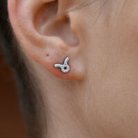 Taurus Artisan Zirconia Pavé Stud Earrings (Silver)