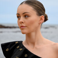 Taurus Artisan Zirconia Pavé Stud Earrings (Gold)