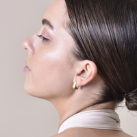 Adelyn Art Deco Textured  Huggie Earrings (Gold Vermeil)