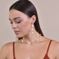 Starling 24K Crystal Freshwater Pearl Drop Earrings