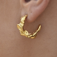 Tosca Textured C Hoop Earrings