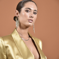 Labron Catwalk Diamante Tassel Earrings