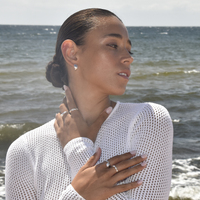 Esmarie Twin Clam Huggie Earrings (Silver)