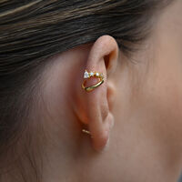 Bente Artisan Diamante Cuff Earring (Gold)