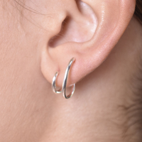 Simone Twin Loop Earrings (Silver)