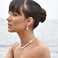 Adley Pearl Drop Earrings (Silver)