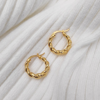 Maya Gold Filled Twisted Huggie Earrings