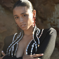 Darya Artsy Wave Earrings (Red)