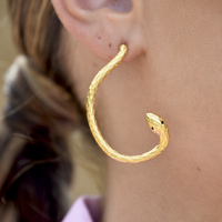 Charmante Artsy Winding Serpent Earrings
					