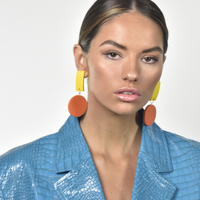 Mani Geo Oversized Wood Craft Earrings