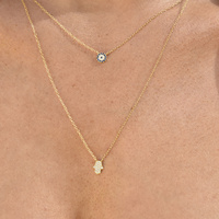 Alara Necklace & Azra Bracelet Luck Evil Eye Gift Set (Gold)
					