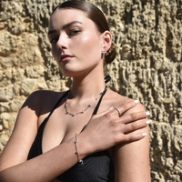 Esmarie Earrings & Tresor Open Ring Gift Set (Silver)
					