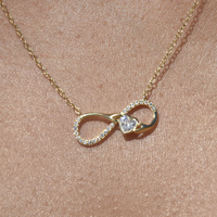 Infinite Love Earrings & Necklace Gift Set (Gold)
					