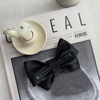 Charlotte Bow Tie Hair Clip (Black)
					