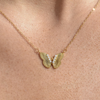 Bindi Interlinked Butterfly Pendant Necklace (Gold)
					