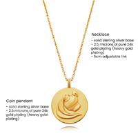 She Is Aquarius Artisan 24K Gold Zodiac Pendant Necklace
					