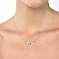 Alva Minimal Muse Bar Pendant Necklace (Silver)
					