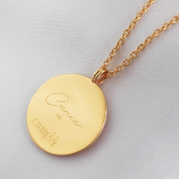 She Is Cancer Artisan 24K Gold Zodiac Pendant Necklace
					