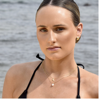 Aicha Dainty Croissant Pendant Necklace (Gold)
					