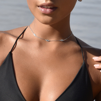 Birdie Evil Eye Necklace / Choker (Silver)
					