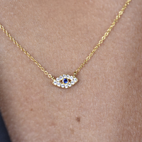 Mridu Fine Evil Eye Pendant Necklace (Gold Vermeil)
					
