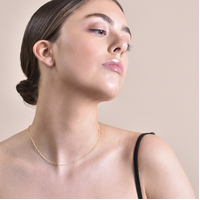 Brianna Fine Gold Bead Necklace 
					