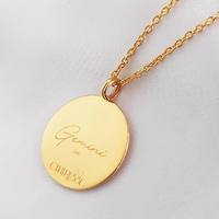 She Is Gemini Artisan 24K Zodiac Gold Pendant Necklace
					